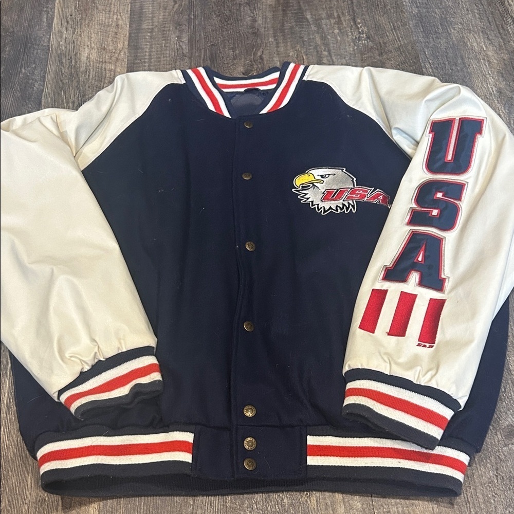 🏆USA Hockey Eagle 🦅 Varsity Jacket XL 🇺🇸